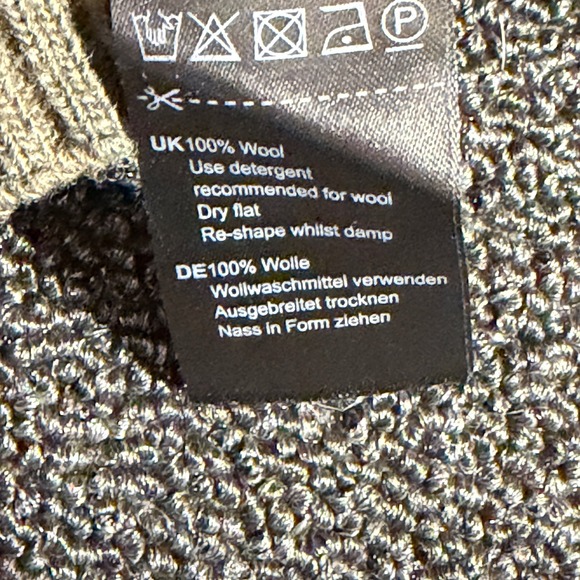 Barbour Jumper Sweater Men's Large 1/4 Zip Olive Green Red Contrast 100% Wool - Picture 11 of 11